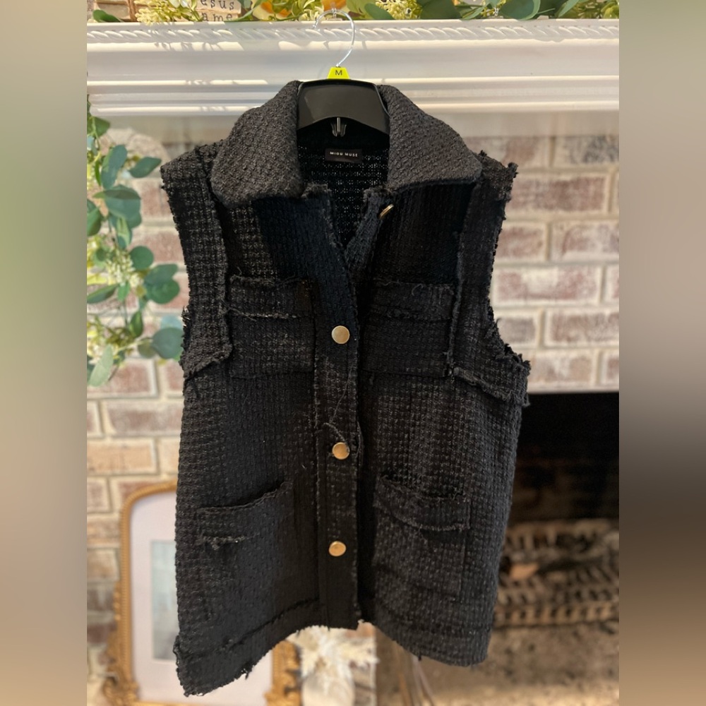 Black Tweed Vest